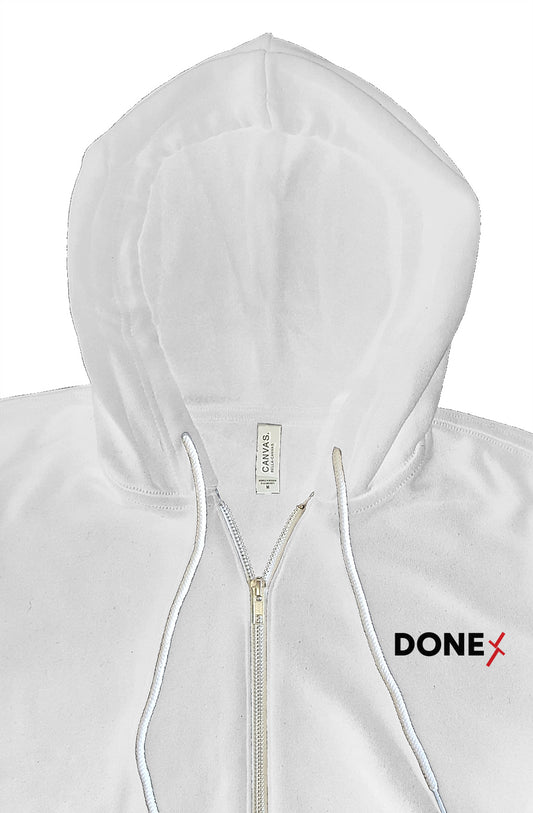 White Done zip hoody