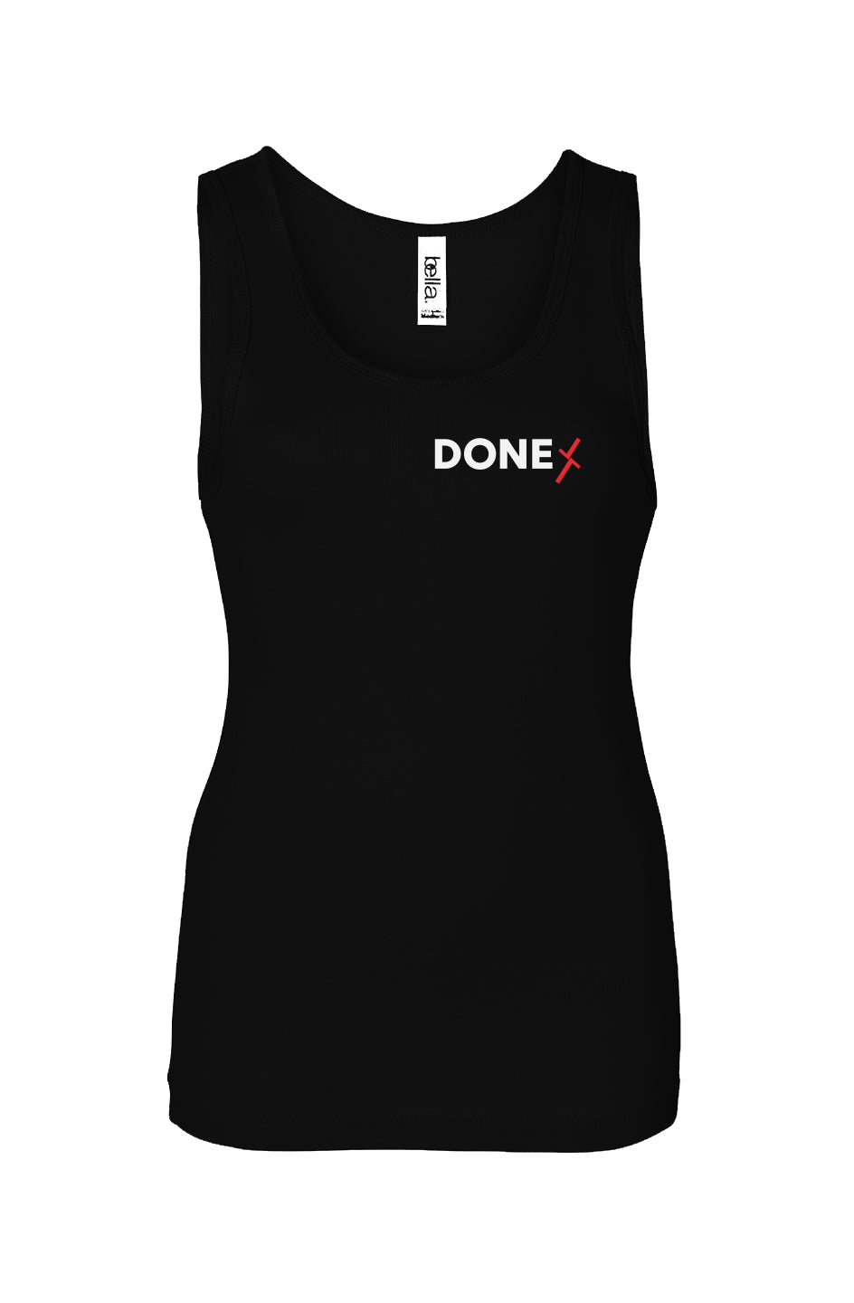 Women's black Done Baby Rib Tank